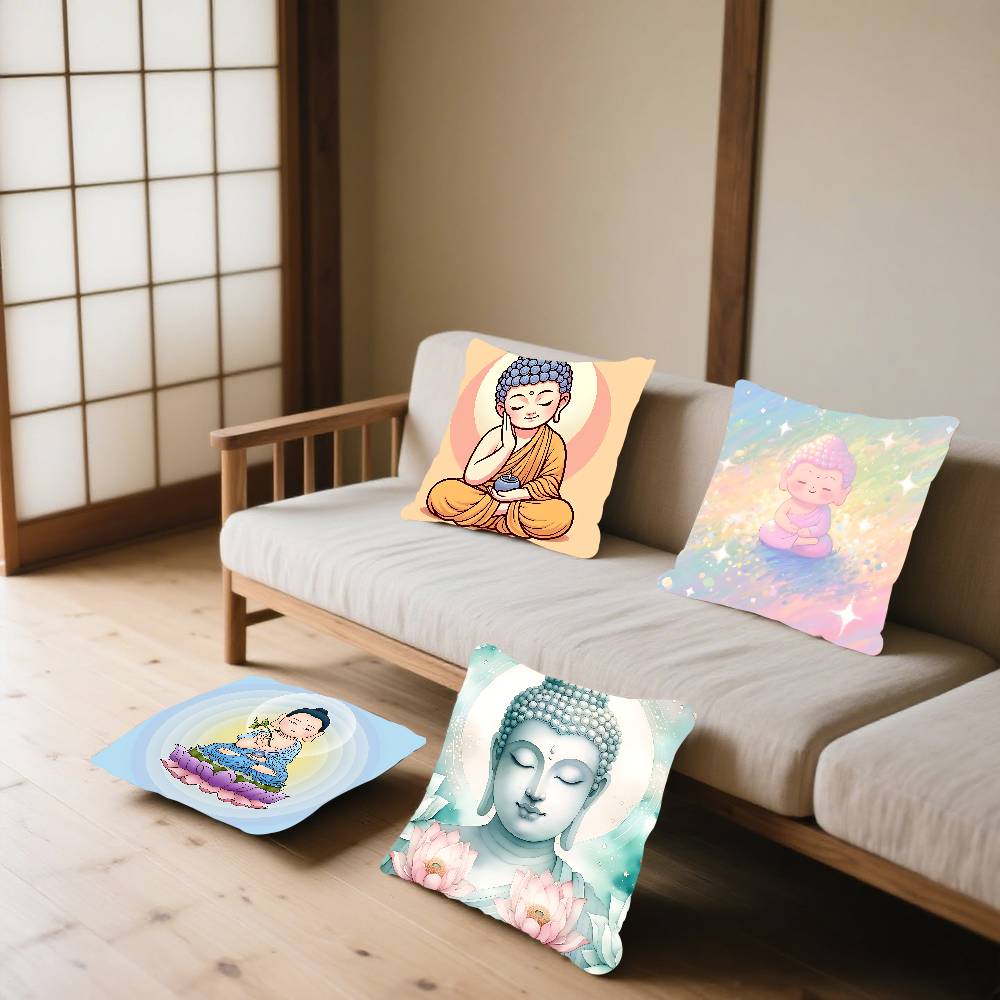 Buddha Zen Stein Blume Serie Kissenbezug Elegant Wohnzimmer Schlafzimmer Dekorative Rechteckige Kissenbezüge Sofakissenbezug