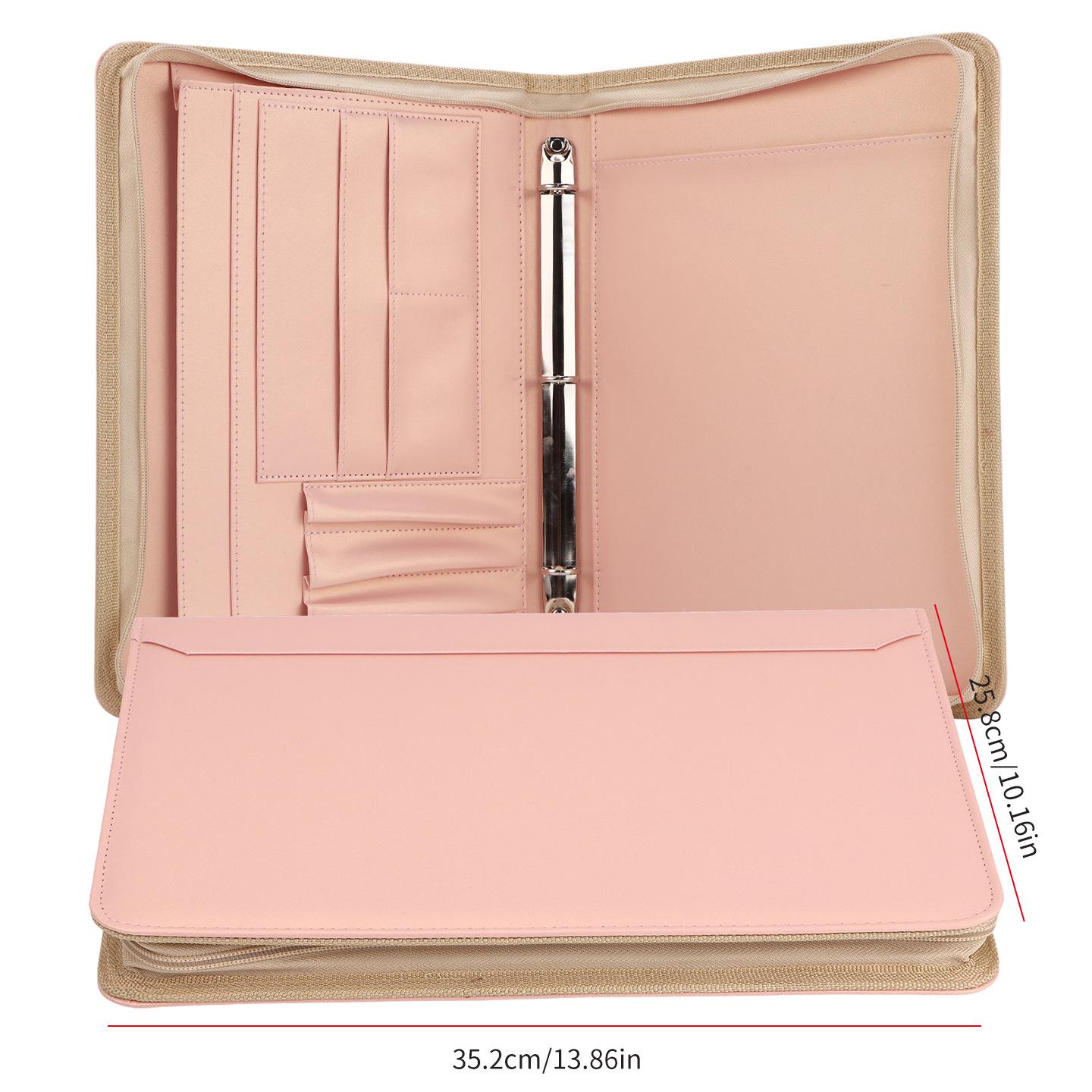 A4 Zippered Binder Briefcase: Business Document Organizer