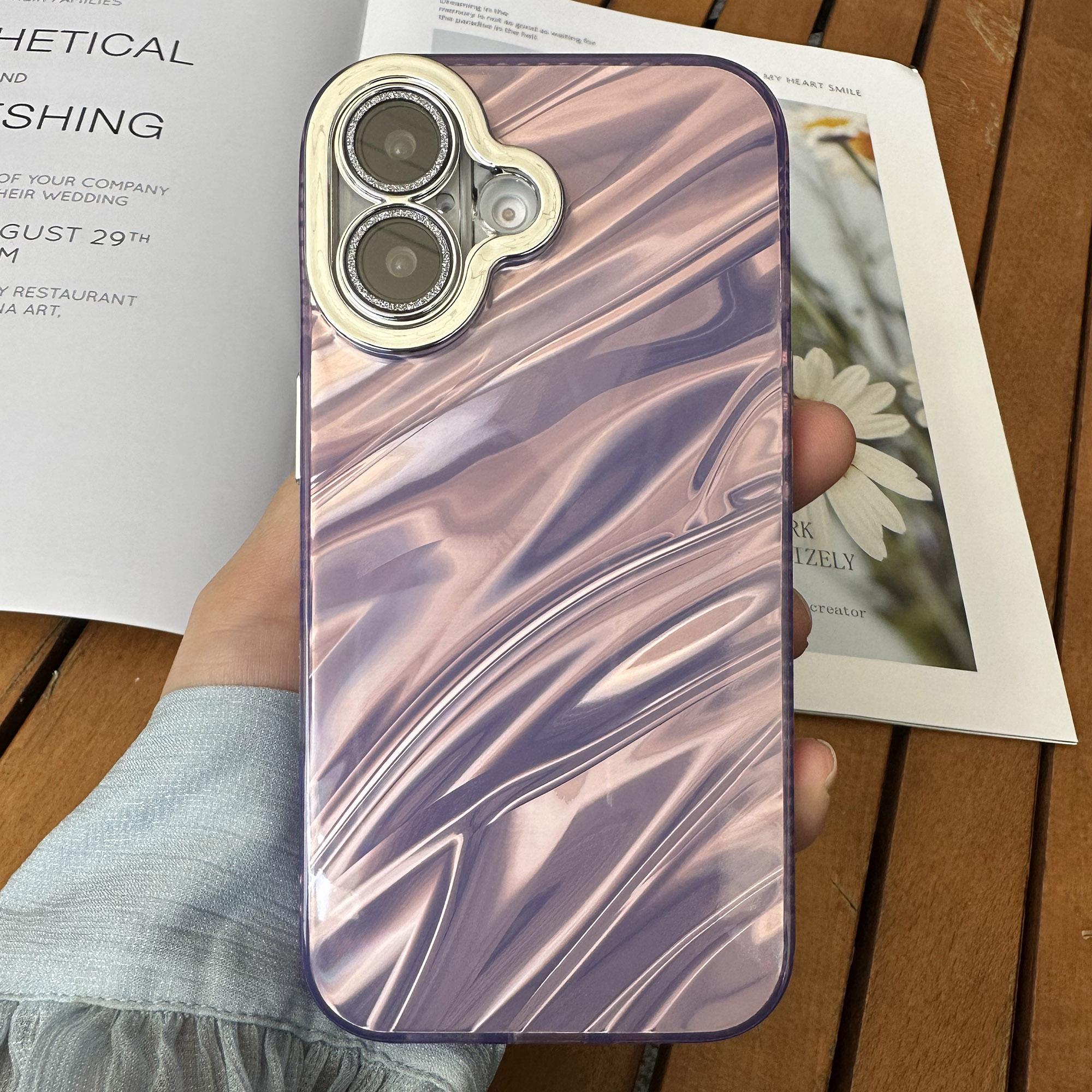 

For iPhone 16 Plus Case Water Ripple Pattern Drop-Proof TPU+PC Phone Cover A