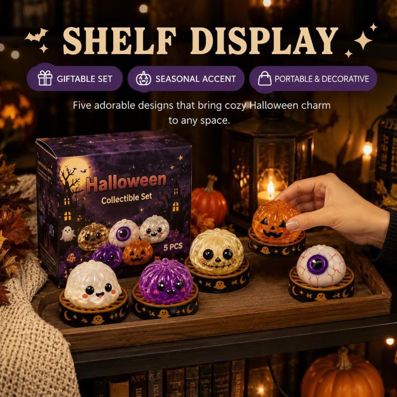 Halloween Ghost Dumpling Pressure Squishies Slow Rising Stress Relief Fidget Toy For Kids Adults Anti-Anxiety Gift
