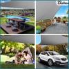 Sunshade Terrace Balcony Protective Shade Sail Gray Canopy with Handles 4x6 M