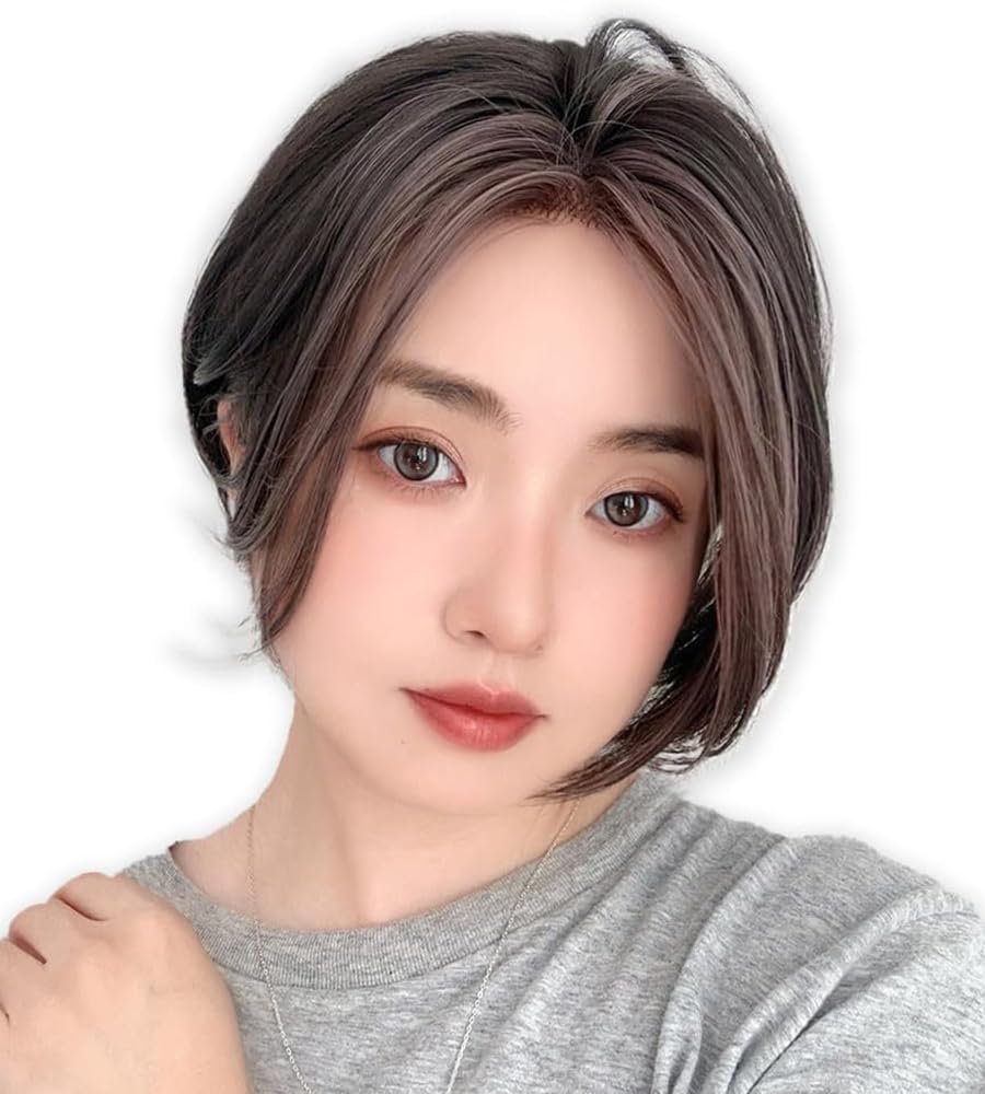 

Парик Короткий Боб Челка Воротник Натуральный Полный Парик [Brightlara] Женский hf1892-GRE