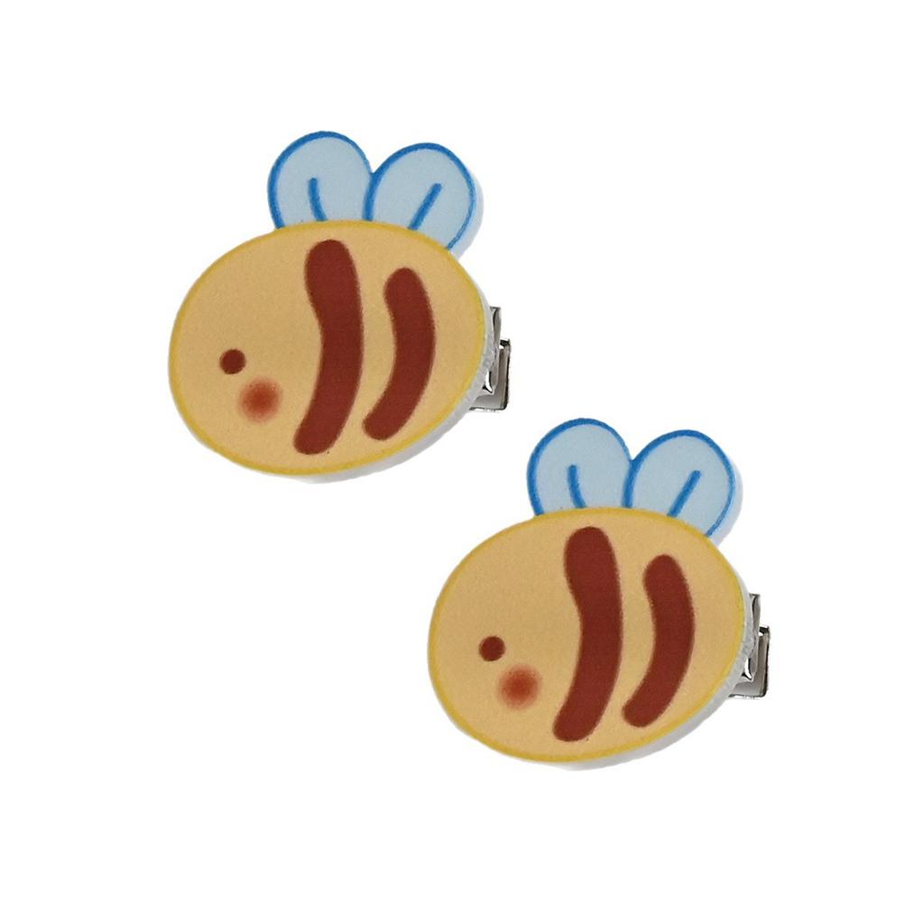 2 Stück Verspielte Honigbiene Haarnadel Praktische Acryl Haarspange Mode Haarschmuck Für Kinder Frauen Tägliches Styling