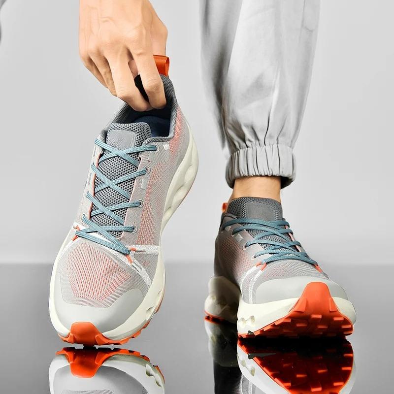 New Men'S Ultra-Light Running Shoes Cushioned Sports Shoes Men'S Breathable Thick Sole Flying Mesh Racing Shoes