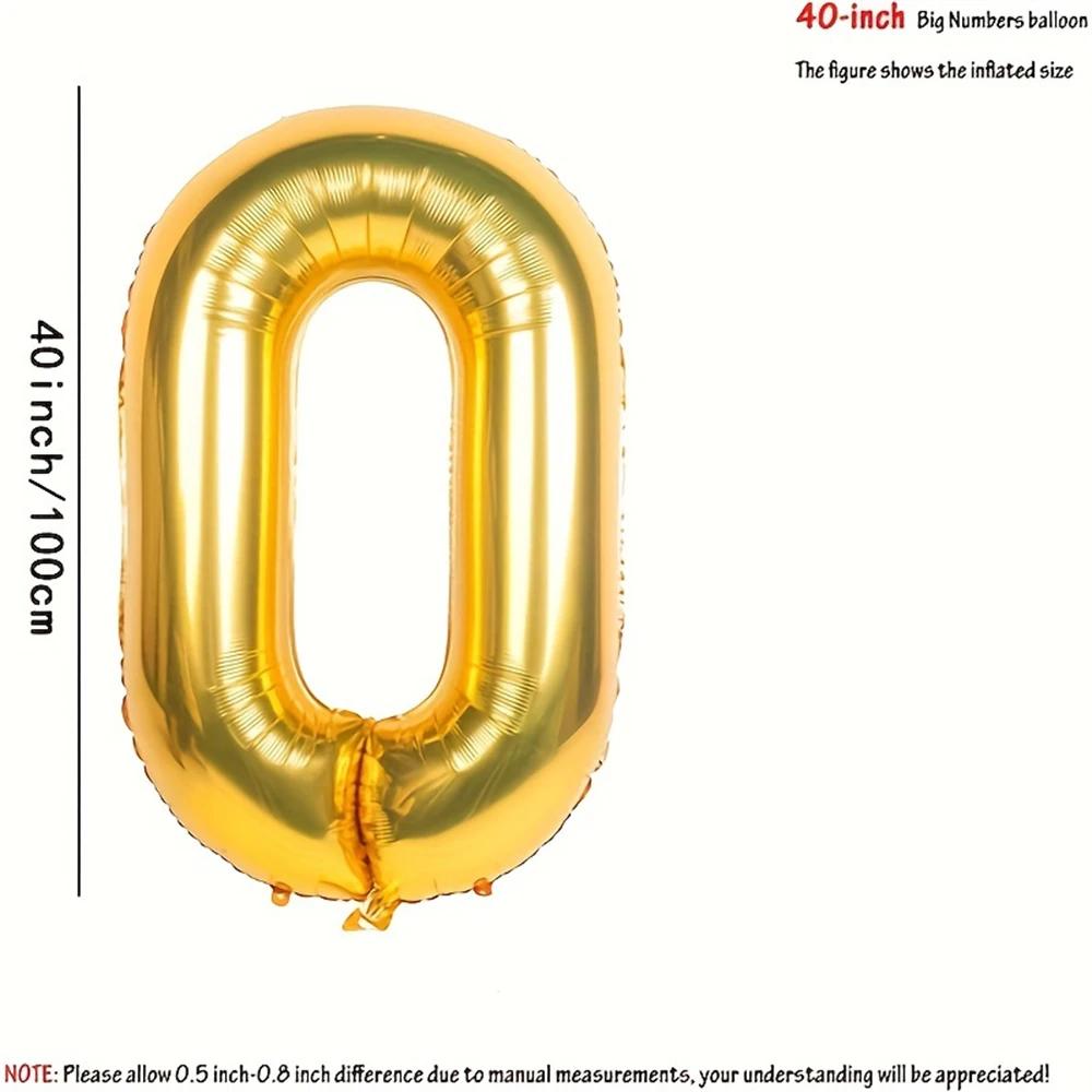 2pcs 40 Inch Number Figure Foil Balloon16 18 20 21 25 30 35 40 Years Adult Old Birthday Party Anniversary Decoration Air Balloon