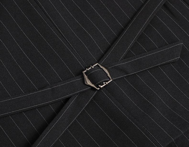 Men's Double-Breasted Striped Stretch Suit Set, Loose Fit, Plus Size for Big & Tall, Perfect for Weddings.