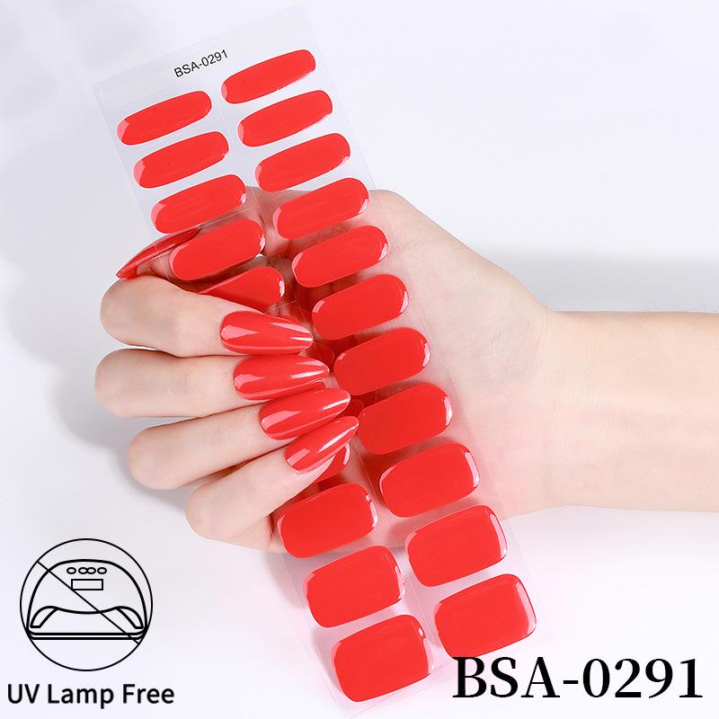 Waterproof Super Sparkle Gel Nail Stickers (Solid Color, UV-Free, No Lamp Required)