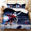 Ice Hockey Duvet Cover Set Ball Game Polyester Qulit Cover For Kids Boys Teens European Sports Hobby Activity Competitive Games
