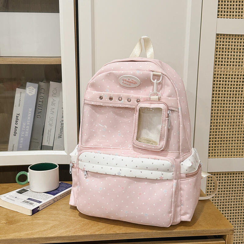 Junior High School Students Lightweight Backpack Star Printed Large Capacity Schoolbag