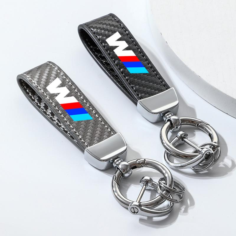 Carbor Fiber Car Keychain for BMW M 1 3 4 5 6 7 Series X1 X4 X5 X6 X7 G20 F48 E60 E36 E39 Key Holder Pendant Chain Ring Sticker jbzh05