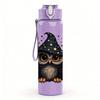 1PC Wizard Owl Night Print 750ml Color Plastic Sports Water Bottle Leakproof Flip Straw Lid Suitable for Sports Office Home Use