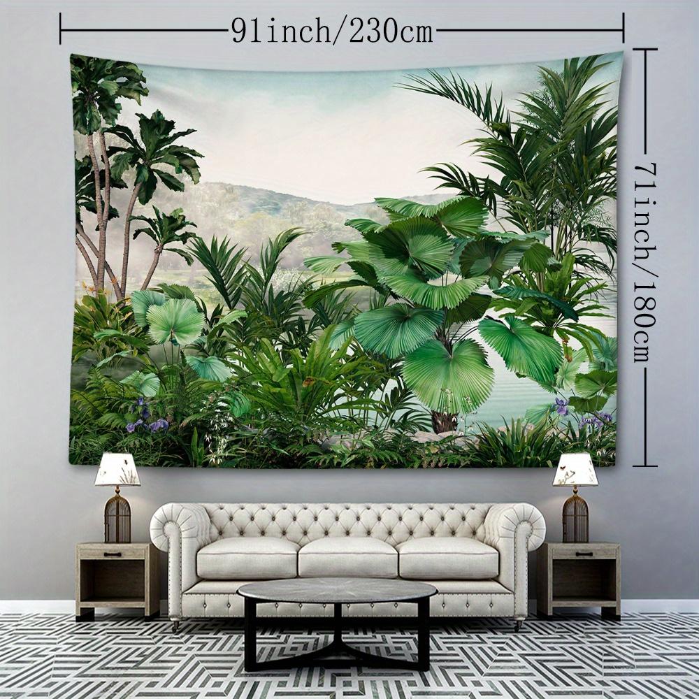 Tropical Rainforest Banana Tree Tapestry, 126x71inch, Polyester Woven Wall Hanging, Soft and Flat Fabric, Natural Style Room Decor for Bedroom and Liv