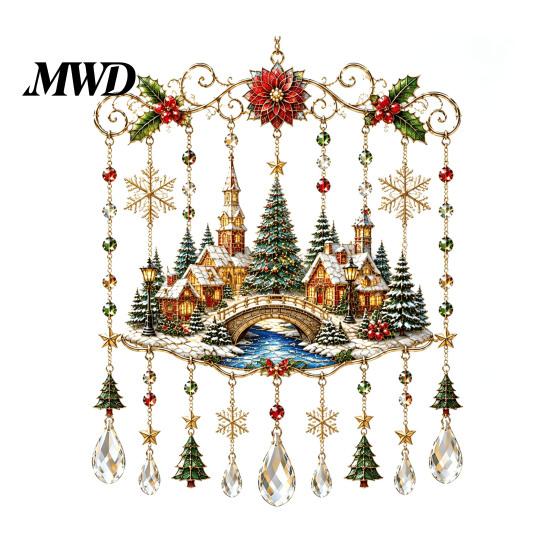 Calming Home Decor for Living Room Christmas Wind Chime, Acrylic Sun Catcher Outdoor Garden Patio Decorative Wall Art Bedroom Decor, Hanging Yard with