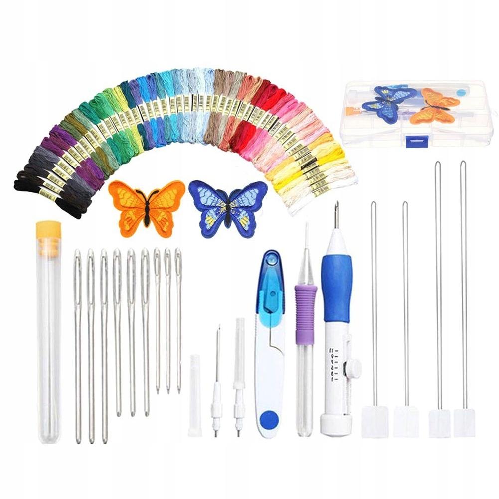 Embroidery Kit, Punch Needle, 68 Pcs, Loop Embroidery Kit