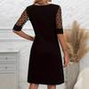 Women's Fashion Summer Spring Love Letter Print 1/2 Sleeves O-Neck High Waist Casual Dresses
