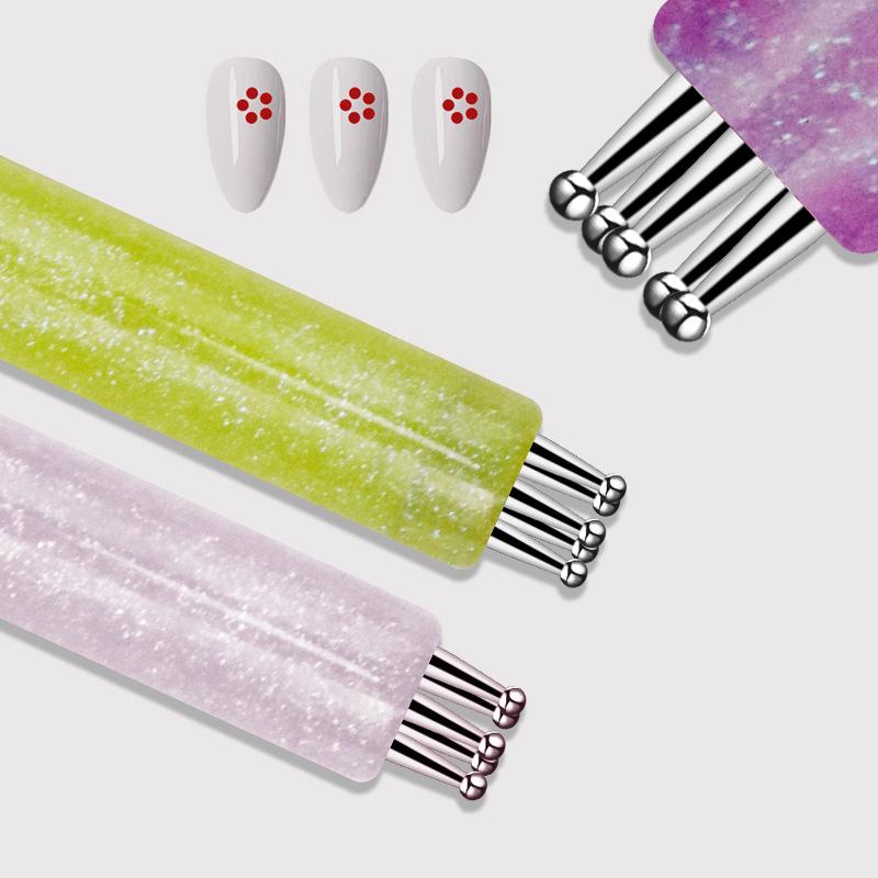 Nageldesign-Tipp Malen Zeichnen Schnitzen Punktierstift Nagelkunst-Spitze Punktfarbe Nagelkunst-Punktierwerkzeuge