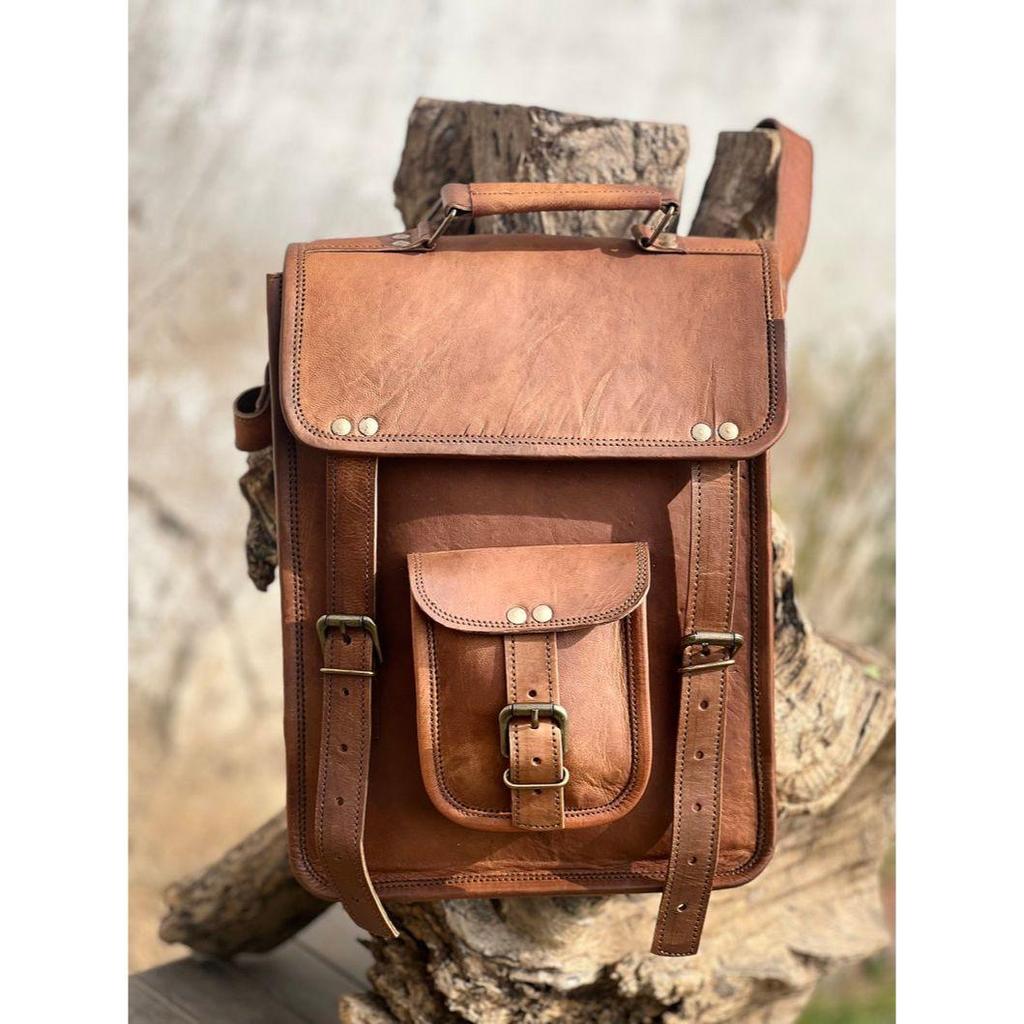 Details Masters Goat Leather Everyday Bag (unisex) Padded iPad Book Phone Compartment Solid Brass Fittings