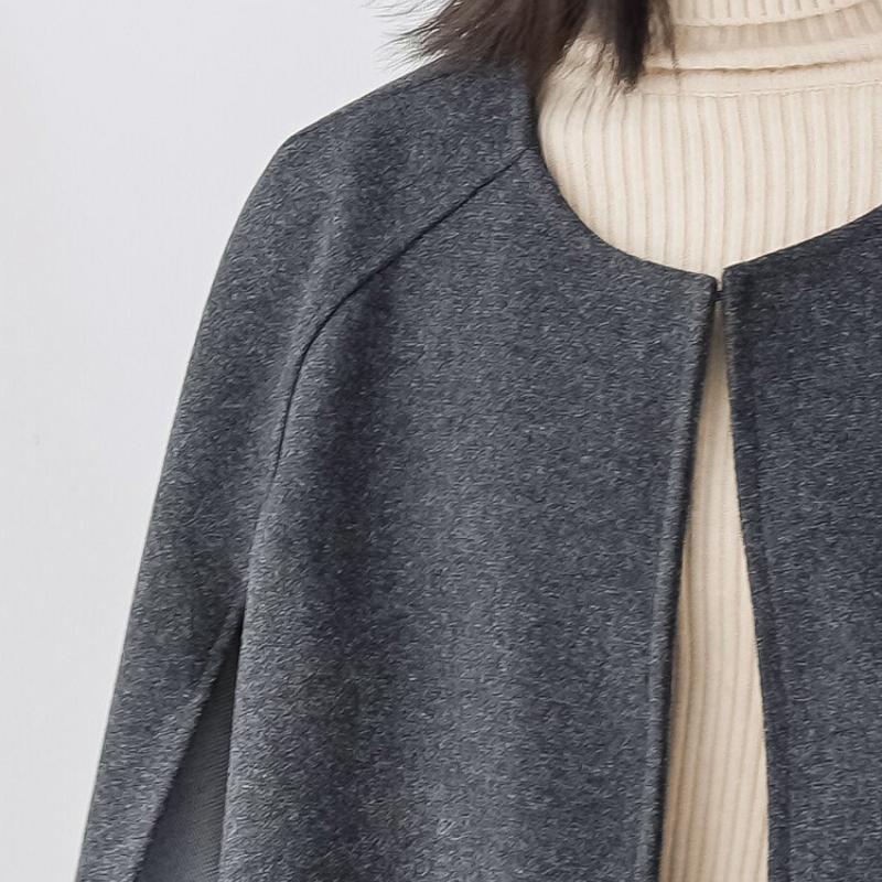 Frühling Herbst Neue Stil Japanischen Stil Jacke Rundhals Lose Fit Mantel Einfarbig Top Plus Größe Stilvolle Weibliche Mantel