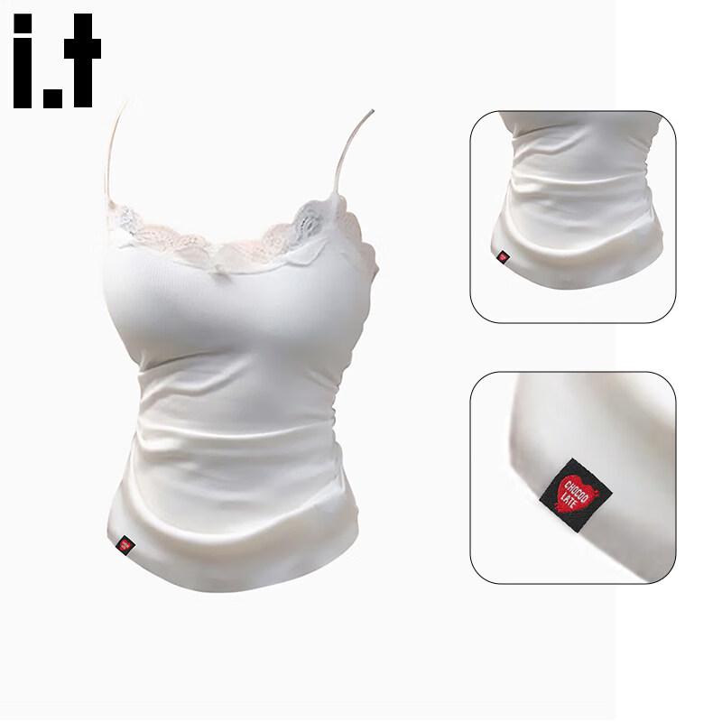 CHOCOOLATEit Women s Lace Trim Slim-Fit Camisole M