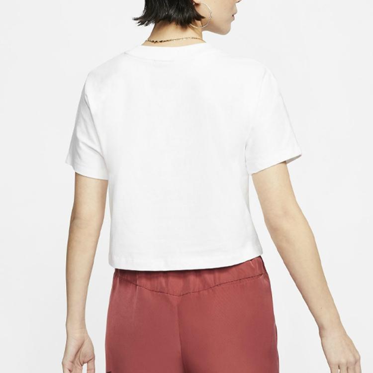 Nike Sportswear Swoosh Logo Short Sleeve T-Shirt Women Tops White CW4321-100