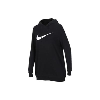 Sports Lifestyle Series Logo Print Hooded Knit Breathable Casual Sports Sweatshirt Women Sweatshirt Black AV8291-010