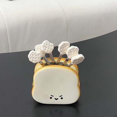 Fruit Forks Set Appetizer Salad Tableware Accessories Picks Food Fork Holder