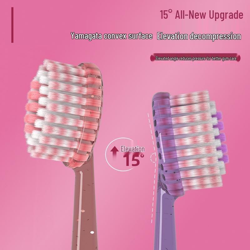 Uanicce Crystal Roman Pillar Soft Bristle Toothbrush - Cherry Bear Mountain Design for Gentle Gum Care and Effective Cleaning