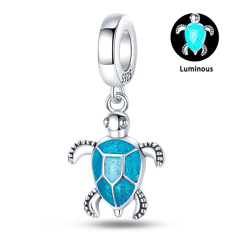 Summer 925  Silver Sailing Ship Lighthouse Luminous Ocean Series Charms Beads Fit Pan 925 Original Bracelets DIY Jewelry