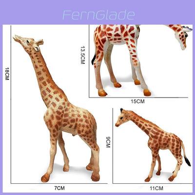 Animal Zoo Pvc Miniature Giraffe Family Static Model Set For Collectors And Kids