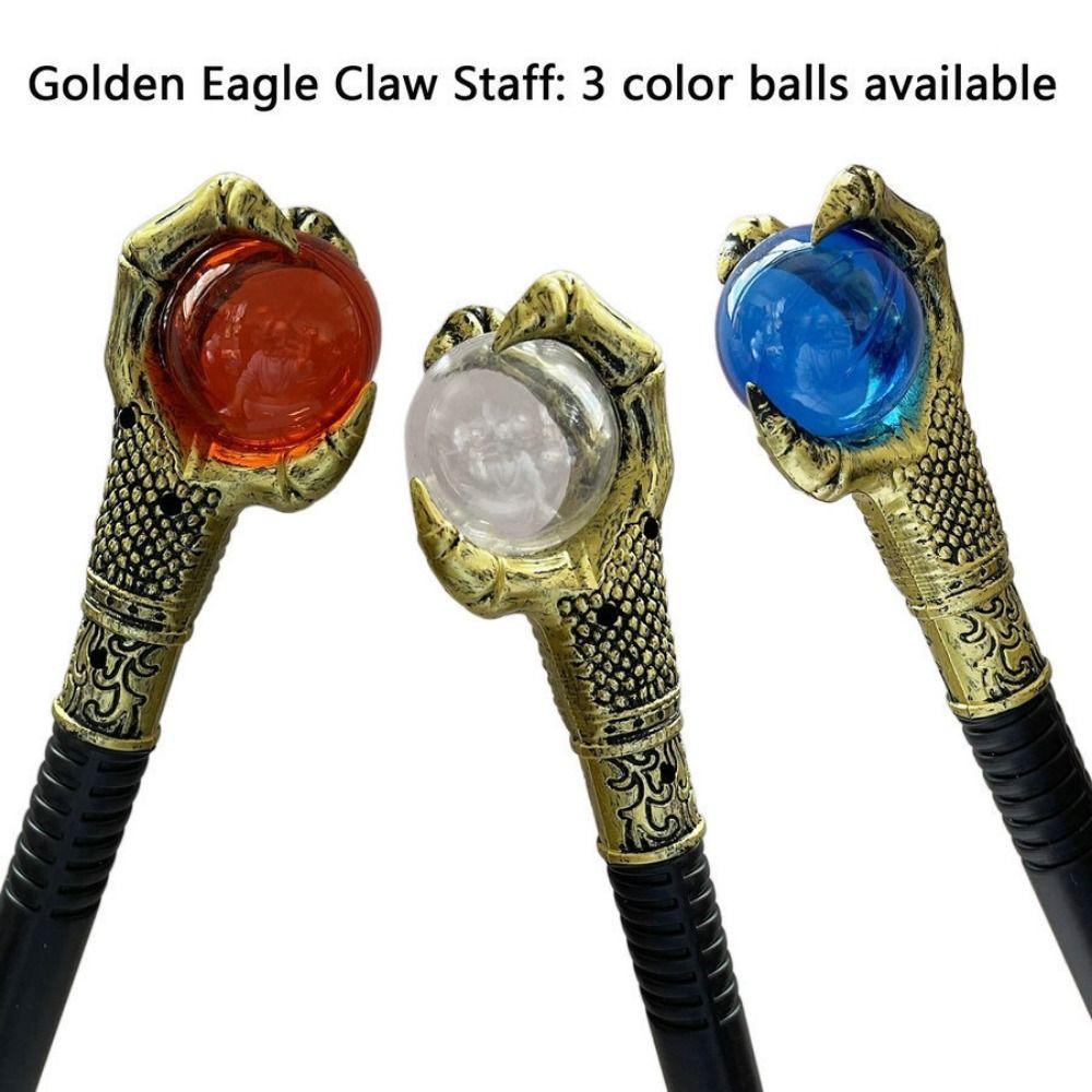 Exquisite Plastic King Queen Scepter Cosplay Props Halloween Dress Up Halloween Wand Performance Eagle Claws Cane Boy