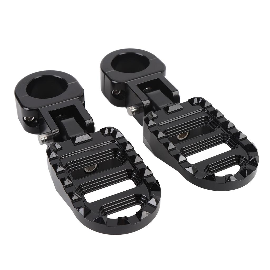 1 Pair Motorcycle Foot Peg Aluminum Alloy Enhanced Comfort Adjustable Angle Foot Peg Footrest for Motorbike with 1in