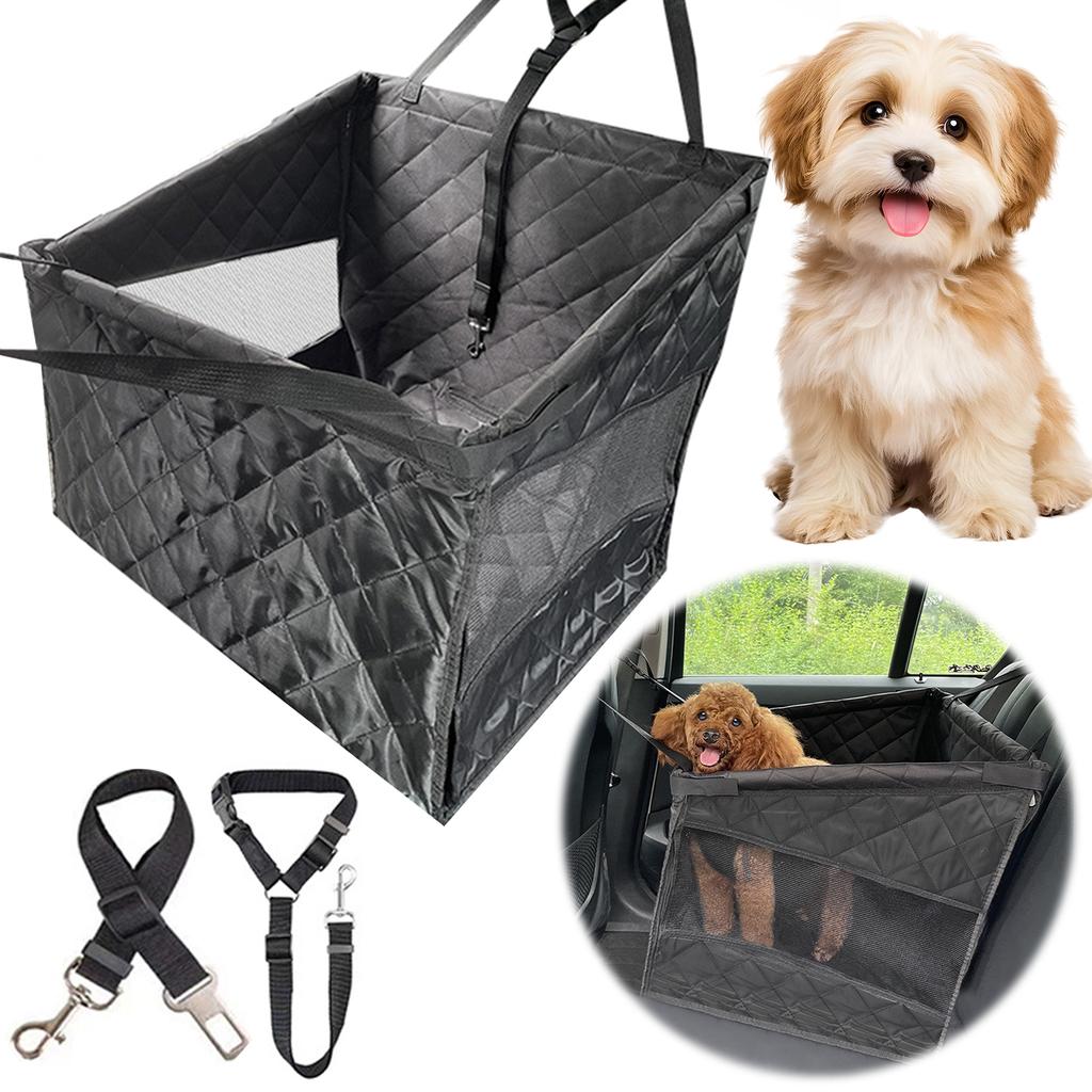 Pet Car Seat Basket Transparent Dog Car Seat Protector Mesh Back Seat Cover for Large Medium Dogs