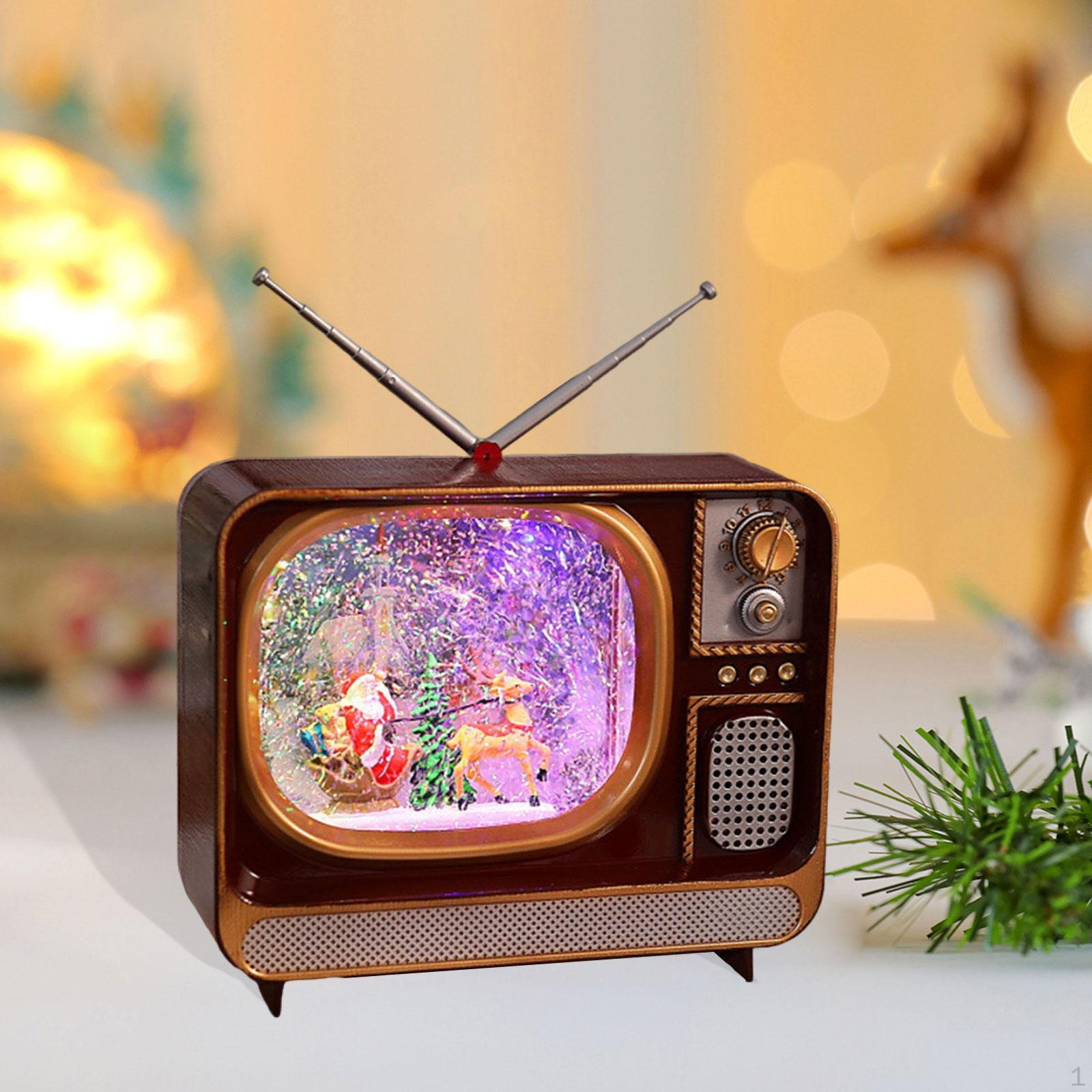 

Christmas Music Box As A Decorative Collector s Item And Lantern with Glittering Snow Soft Santa and Elk