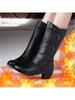 Fashion 2025 Winter Leather Women Winter Boots Thick Wool Warm Women High-heeled Genuine Boot High-quality Female Snow Boots Women Shoes