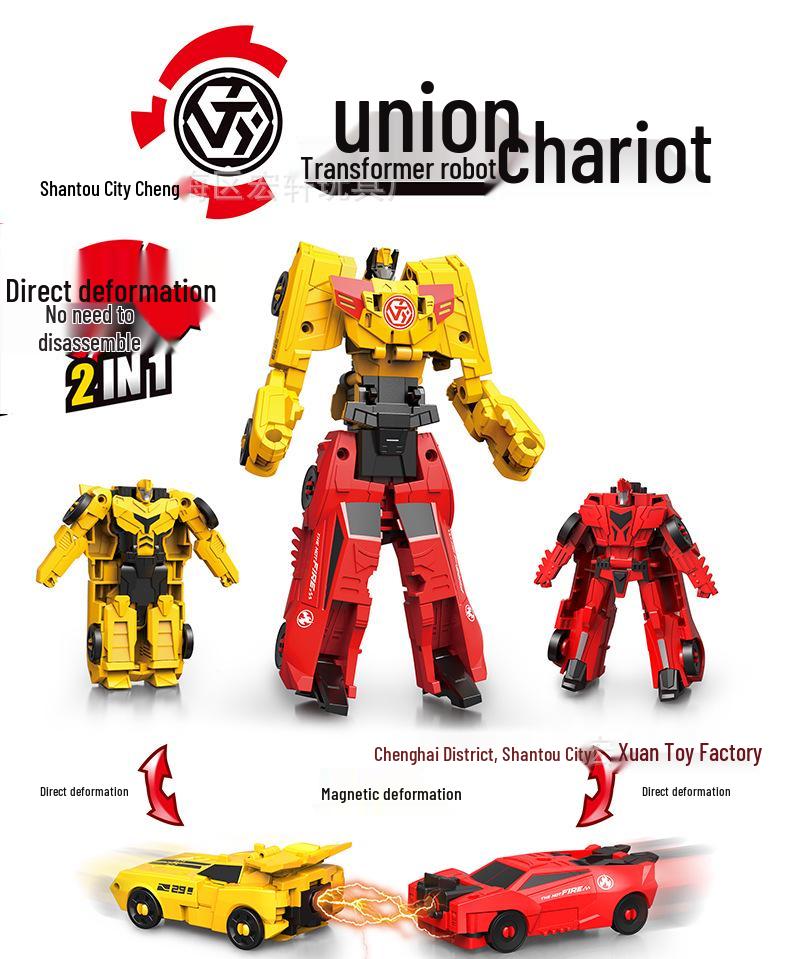 Children's Two-in-One Magnetic Transforming Robot Toy