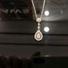 Luxury Pear-Shaped Diamond Pendant Necklace for Women – Water Drop Design with Clavicle Chain.
