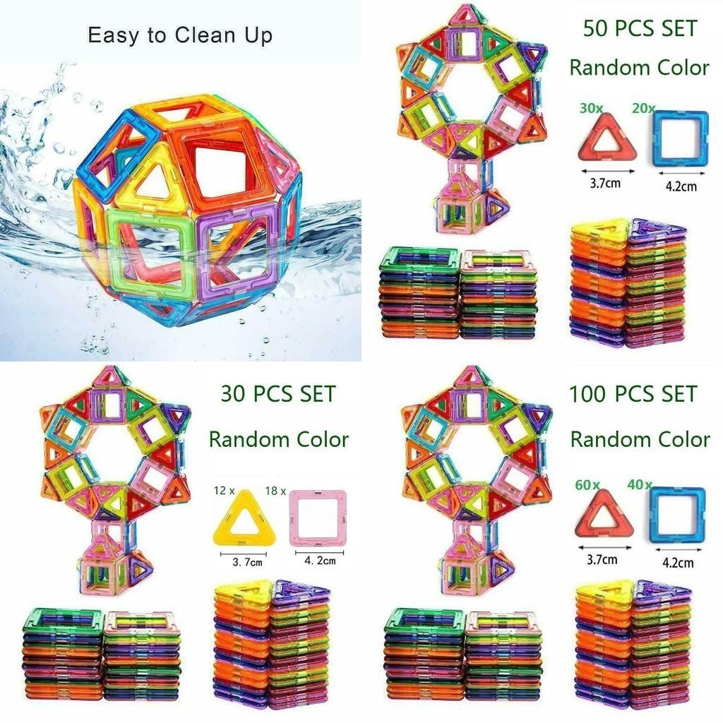Educational Magnetic Blocks Building Kit Featuring Durable Nontoxic Plastic And Bright Multicolor Design