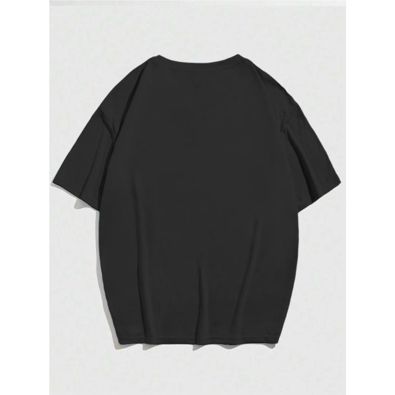 Womens Black Floral Heart Print Tee White Daisy Leaf Design Round Neck Short Sleeve Soft Breathable Casual Party Picnic Machine Washable Botanical Top