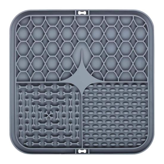 Square Silicone Dog Lick Mat with Suction Cup Anxiety Relief Pet Food Mat Anti-tip Slow Eating Bowl Peanut Butter Licking Mat Enrichment Toy
