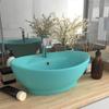 Oval Washbasin with Overflow Light Matte 58.5x39 Cm Ceramic