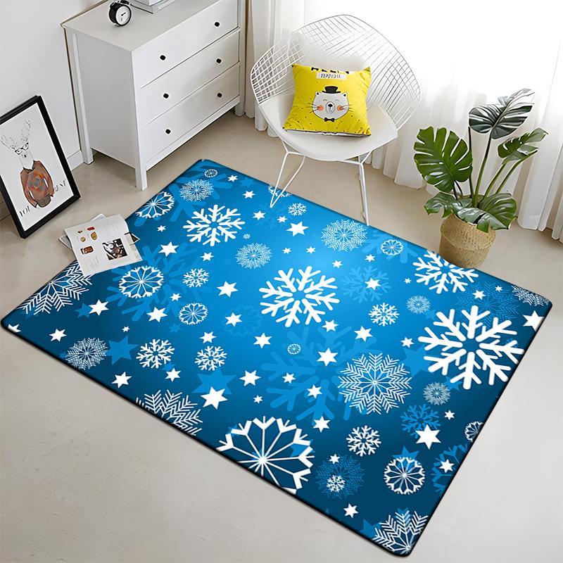 Snowflake Christmas Gift Afire In Winter Printed Carpet for Living Room Large Area Rug Soft Mat E-sports Chair Carpets Alfombra