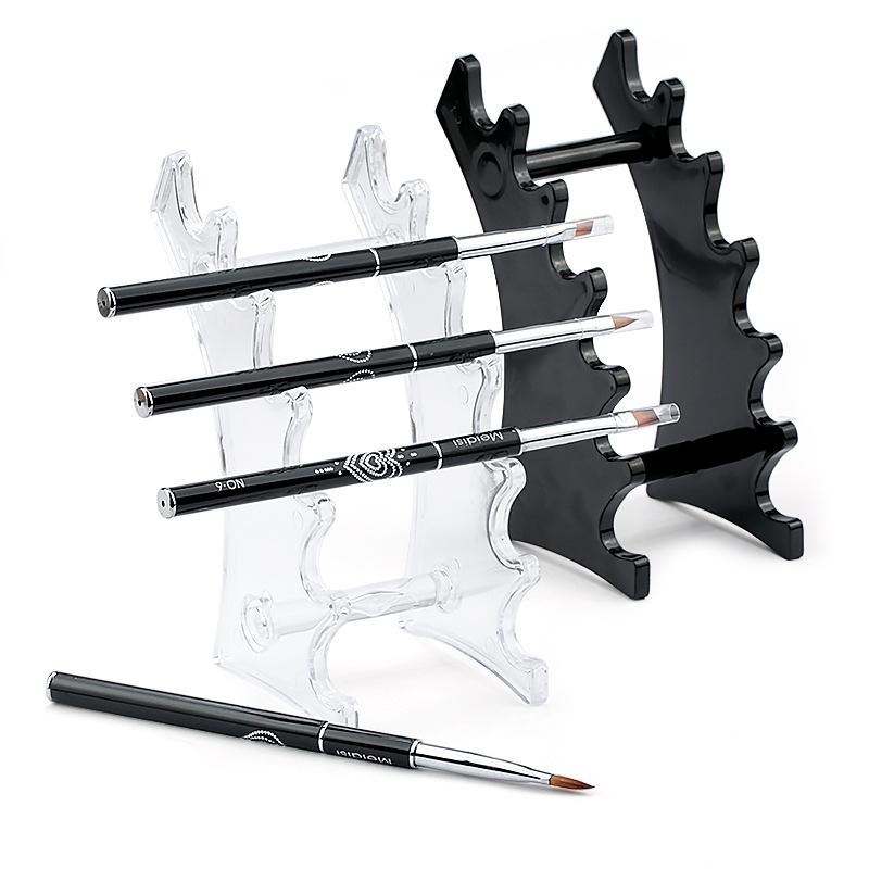 Nail Art Pen Holder Multifunctional Nail Art Brush Storage Tool Black Transparent Plastic Placement Tool