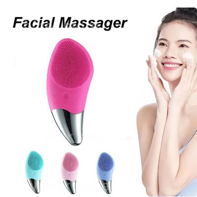 Mini Ultrasonic Facial Cleansing Brush Silicone Electric Sonic Face Skin Washing Massager USB Rechargeable Blackhead Remover