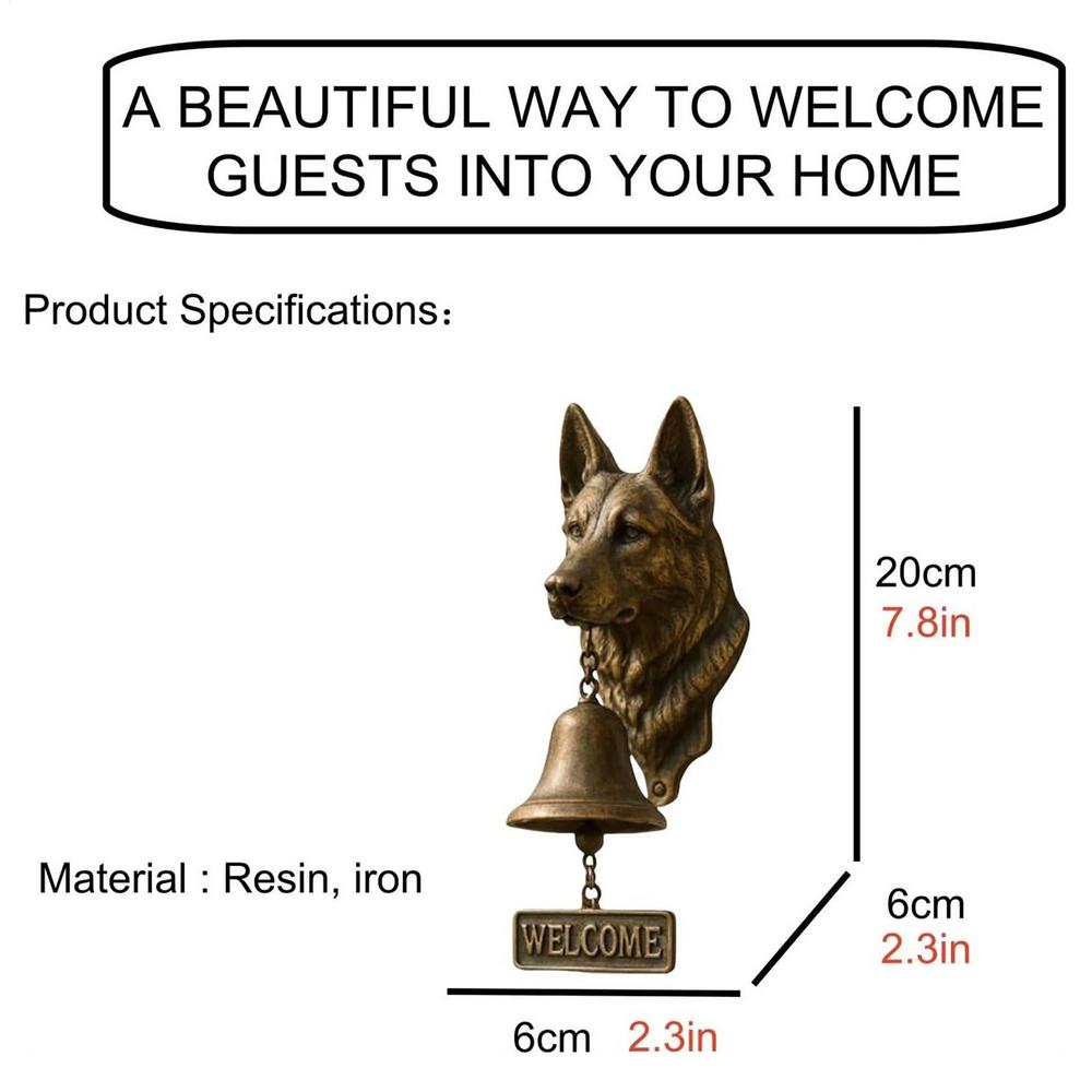 Welcome Dog Themed Doorbells Vintage Rustic Resin Animal-Themed Decorative Doorbells Wall Decoration Dog Door Bell Ring