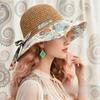 Bohemian-style wide-brimmed flower straw hat, sun protection hat for women