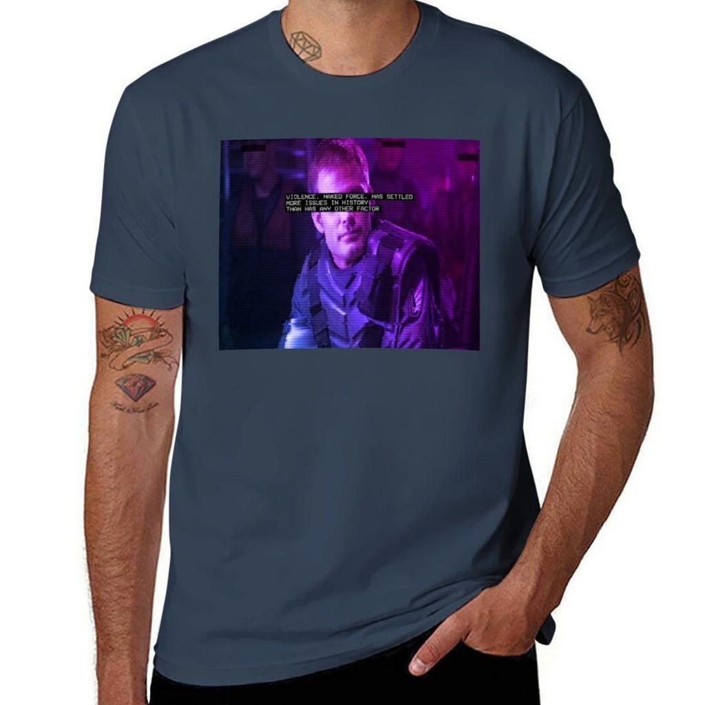 Starship Troopers Quote Tshirt Basic Crew Neck Short Sleeve Top