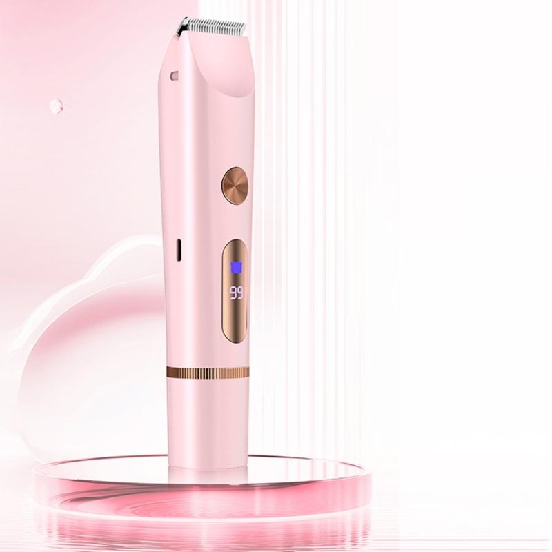 Women's Rechargeable Body Groomer Ceramic Heads LCD Screen Display Waterproof Design For Sensitive Skin Care