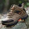 New High Quality Leather Hiking Shoes Durable Outdoor Sport Men Trekking Leather Shoes Lace-Up Climbing Hunting Sneakers