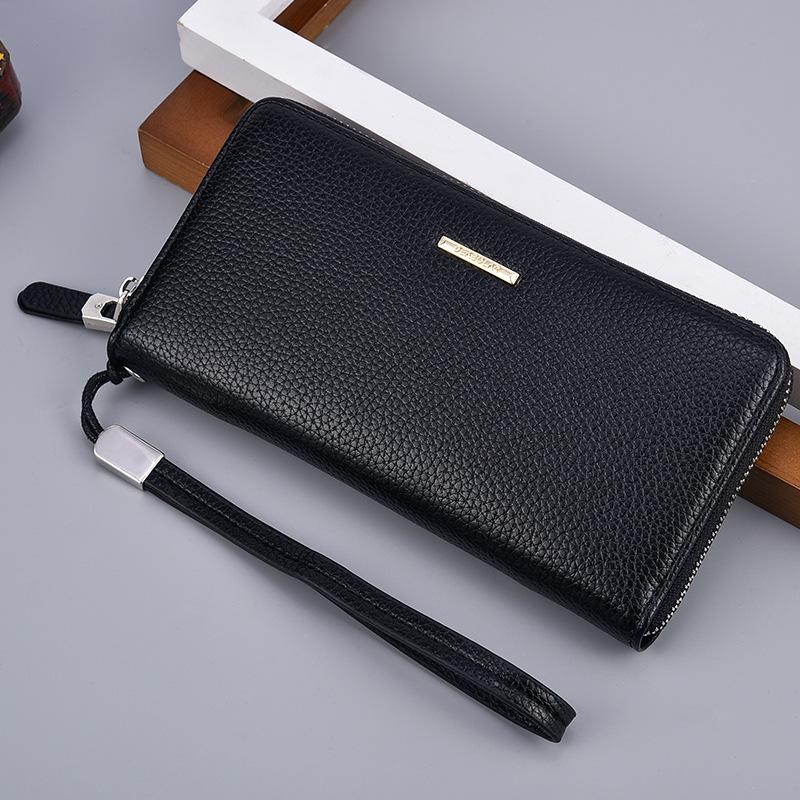 Herren Lange Geldbörse Business Casual Reißverschluss Multifunktionale Großraum-Mehrkarten-Handtasche