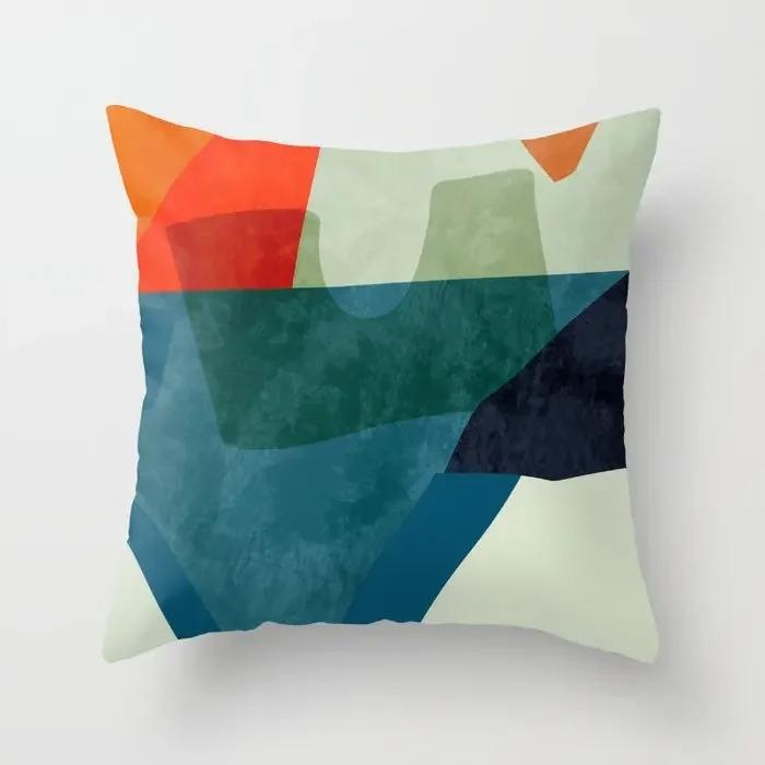 Nordisches Wohnzimmer Morandi abstrakter Stil Heimdekoration Sofakissenbezug